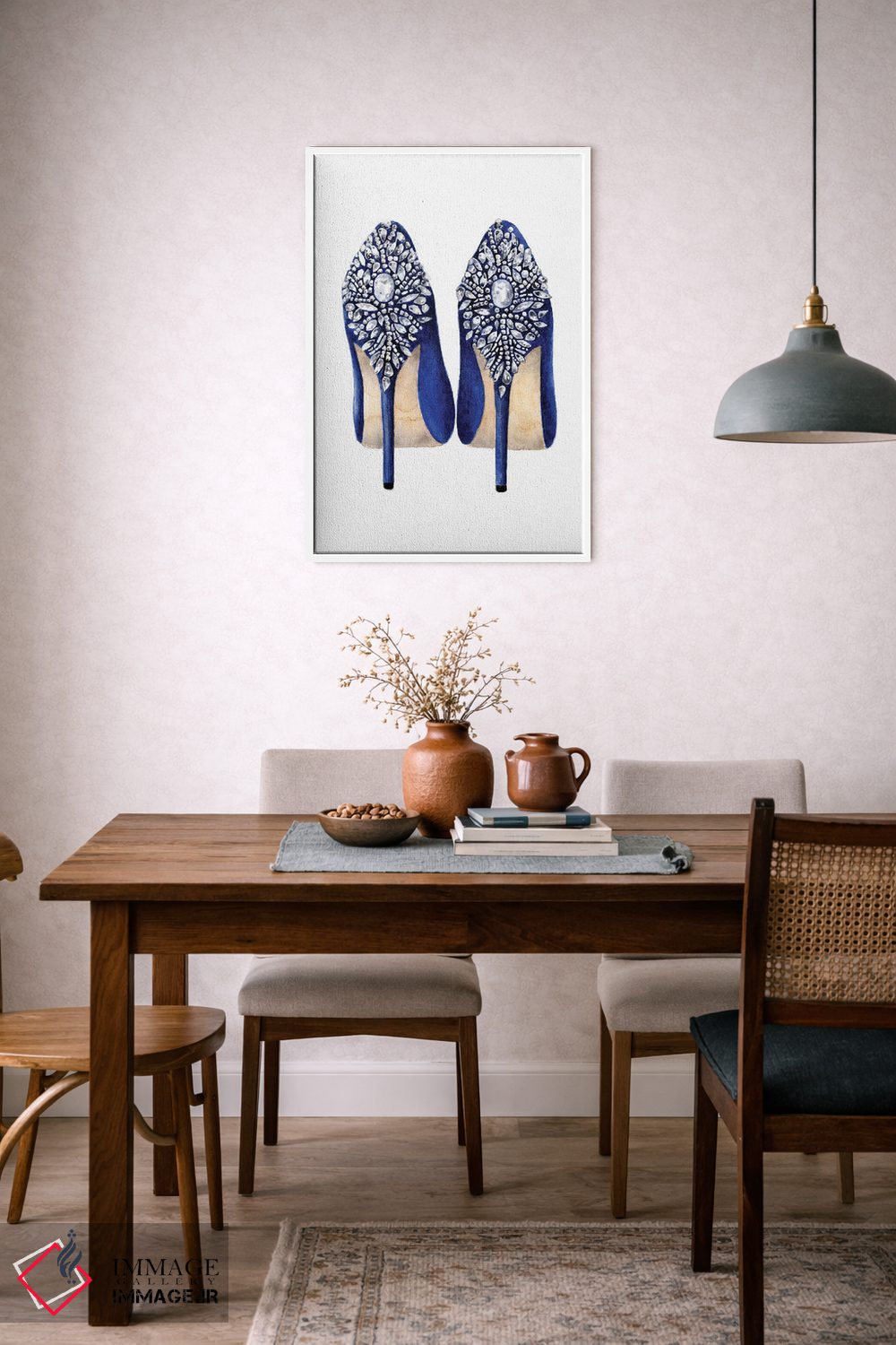 تابلو دکوراتیو کفش های آبی اثر لالانا آرتس - D6W