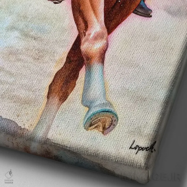 تابلو دکوراتیو اسلحه ها آماده شلیک اثر لیزا لوپاک - نمای نزدیک بافت بوم