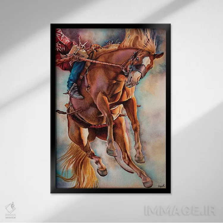 تابلو دکوراتیو حرکت امواج اثر لیزا لوپاک - نمای قابدار مشکی