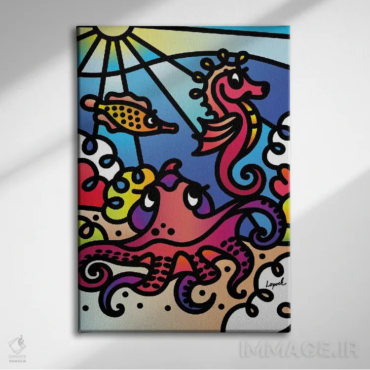 تابلو دکوراتیو دریا قسمت دوم اثر لیزا لوپاک - نمای روبهرو روی دیوار