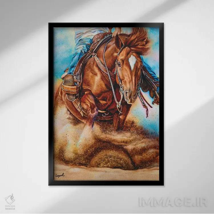 تابلو دکوراتیو روی پول اثر لیزا لوپاک - نمای قابدار مشکی