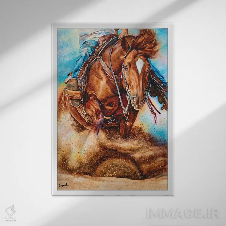 تابلو دکوراتیو روی پول اثر لیزا لوپاک - نمای قابدار سفید