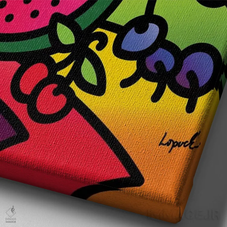 تابلو دکوراتیو تابستان قسمت اول اثر لیزا لوپاک - نمای نزدیک بافت بوم