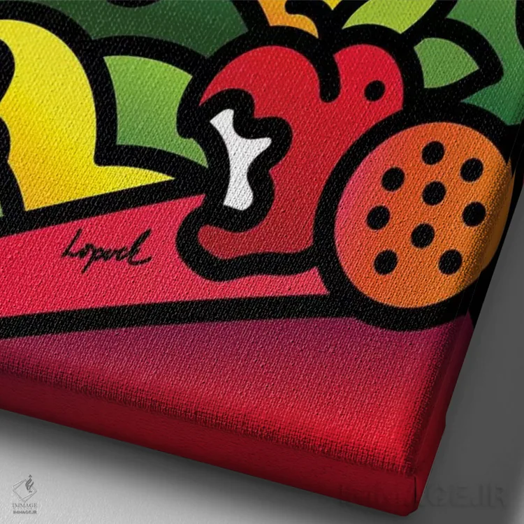 تابلو دکوراتیو تابستان قسمت دوم اثر لیزا لوپاک - نمای نزدیک بافت بوم