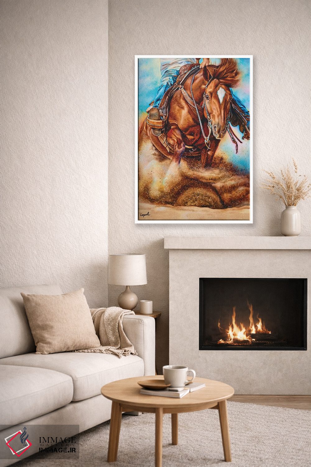 تابلو دکوراتیو روی پول اثر لیزا لوپاک - D6W