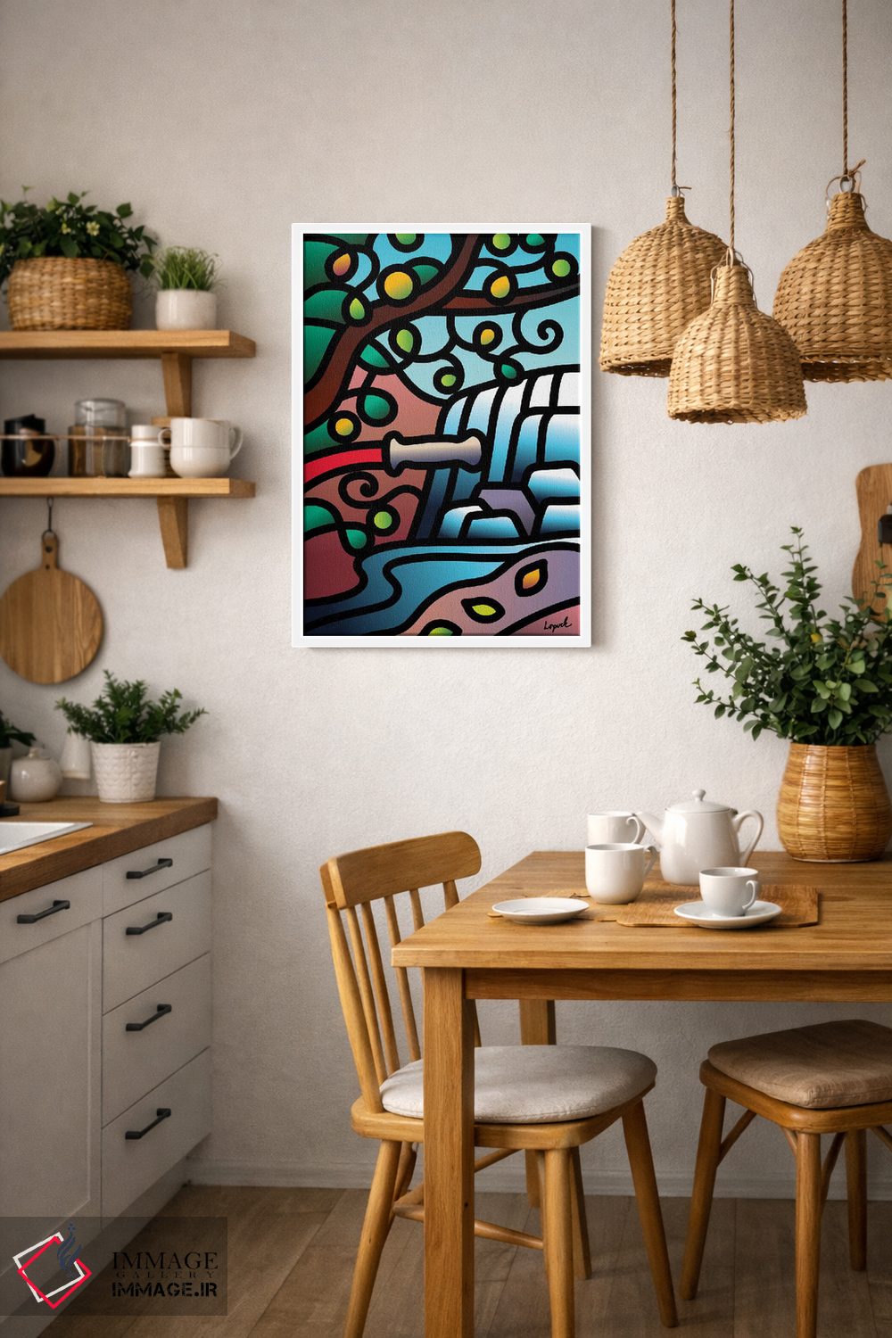 تابلو دکوراتیو وقفه آبی قسمت اول اثر لیزا لوپاک - D2W