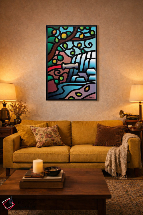 تابلو دکوراتیو وقفه آبی قسمت اول اثر لیزا لوپاک - D4B