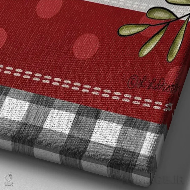 تابلو دکوراتیو برکت های کریسمس اثر لیزا لارسون - نمای نزدیک بافت بوم