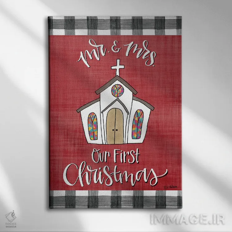 تابلو دکوراتیو آقای و خانم کریسمس اثر لیزا لارسون - نمای روبهرو روی دیوار