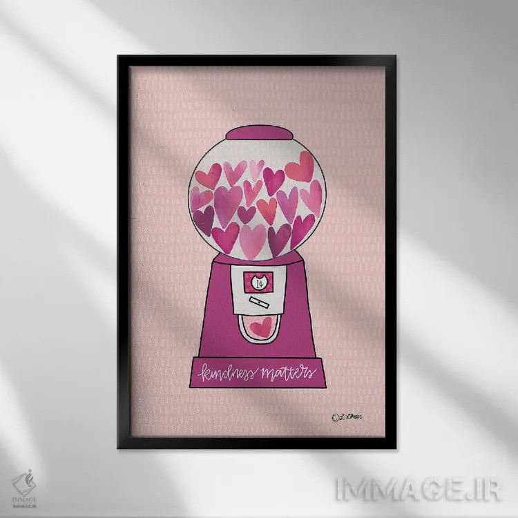 تابلو دکوراتیو مهر اهمیت دارد اثر لیزا لارسون - نمای قابدار مشکی