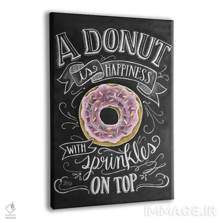 تابلو دکوراتیو یک دونات یعنی خوشبختی اثر لیلی و ول - نمای پرسپکتیو محصول