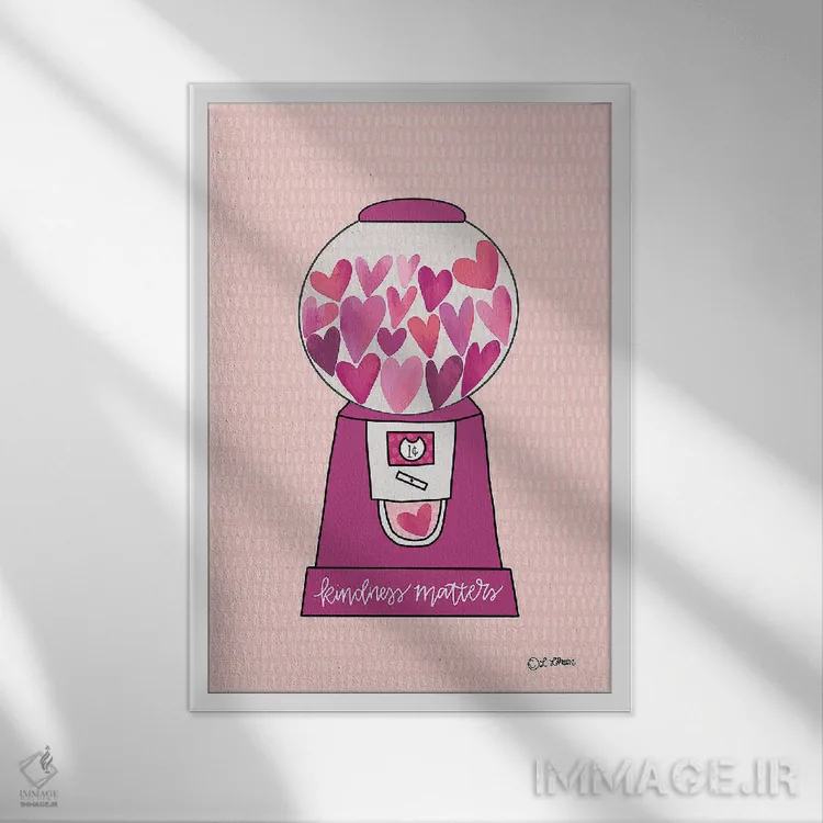 تابلو دکوراتیو مهر اهمیت دارد اثر لیزا لارسون - نمای قابدار سفید