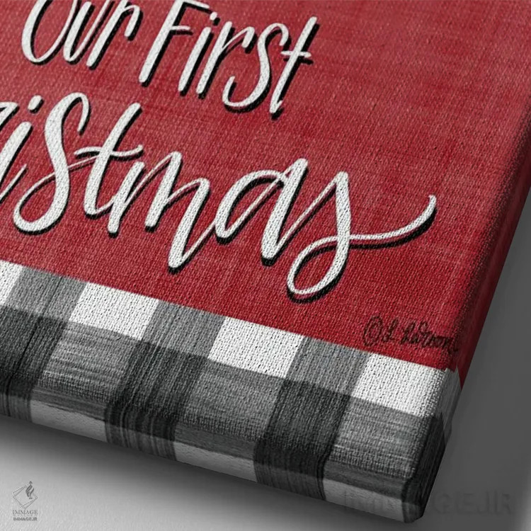 تابلو دکوراتیو آقای و خانم کریسمس اثر لیزا لارسون - نمای نزدیک بافت بوم