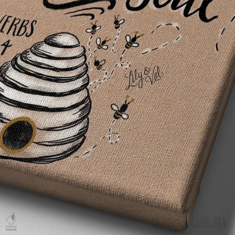 تابلو دکوراتیو کرافت اثر لیلی و ول - نمای نزدیک بافت بوم