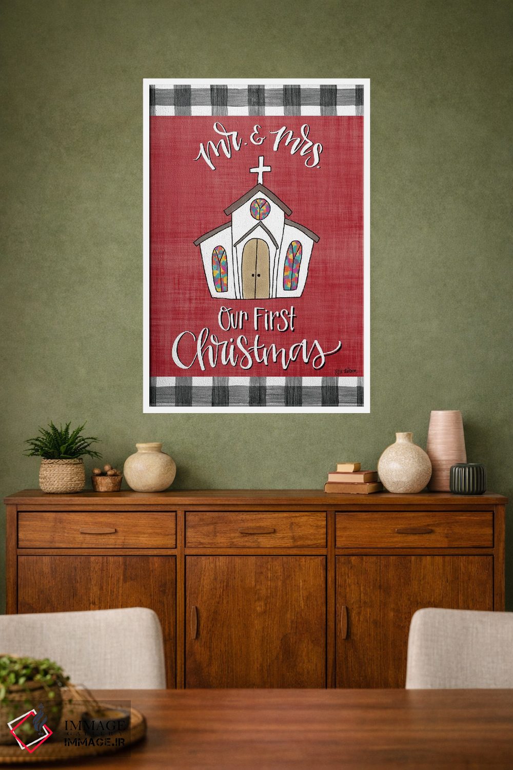 تابلو دکوراتیو آقای و خانم کریسمس اثر لیزا لارسون - D1W