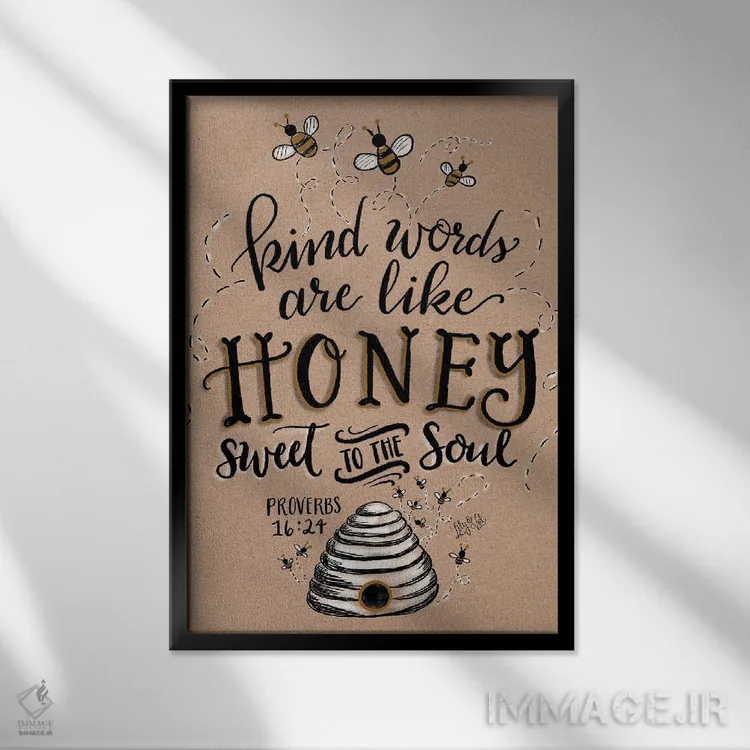 تابلو دکوراتیو کرافت اثر لیلی و ول - نمای قابدار مشکی