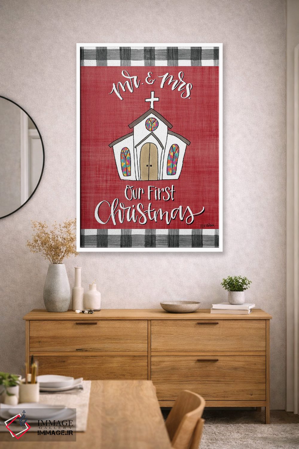 تابلو دکوراتیو آقای و خانم کریسمس اثر لیزا لارسون - D3W