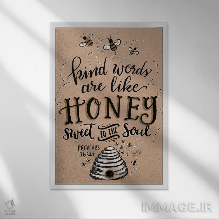 تابلو دکوراتیو کرافت اثر لیلی و ول - نمای قابدار سفید