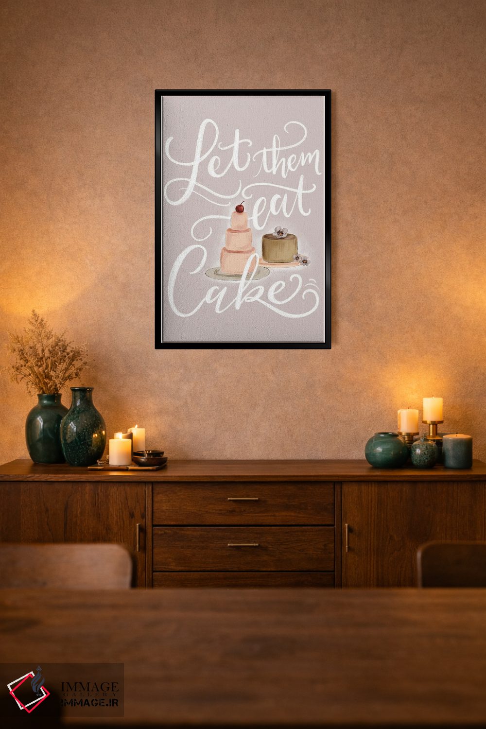 تابلو دکوراتیو بگذار کیک بخورند اثر لیلی و ول - D2B