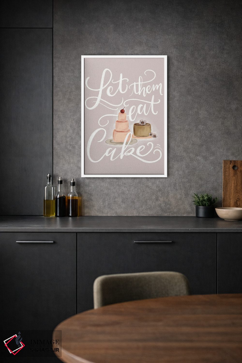 تابلو دکوراتیو بگذار کیک بخورند اثر لیلی و ول - D1W