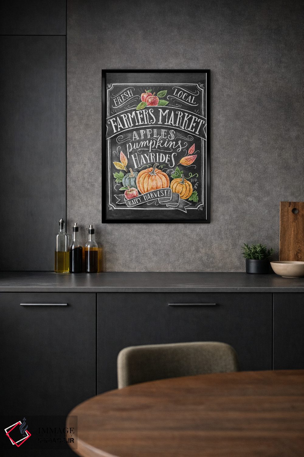 تابلو دکوراتیو بازار کشاورزان پاییزی اثر لیلی و ول - D2B