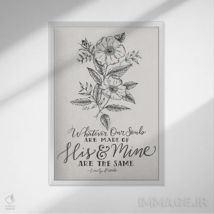 تابلو دکوراتیو نقل قول عروسی اثر لیلی و ول - نمای قابدار سفید