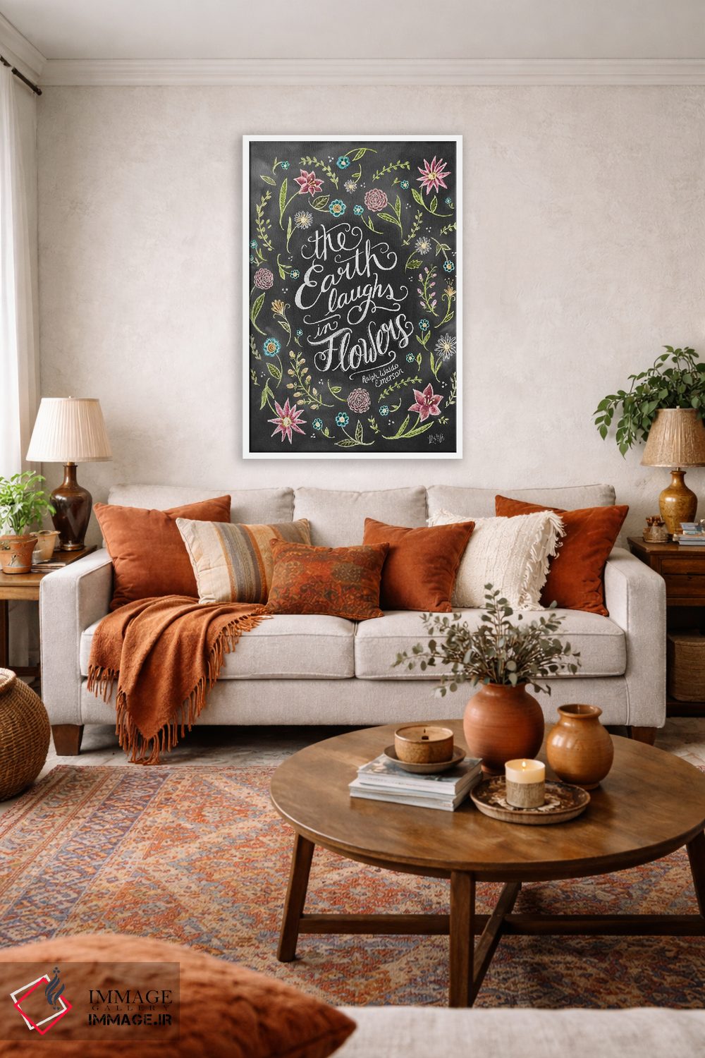 تابلو دکوراتیو زمین با گل ها می خندد اثر لیلی و ول - D2W