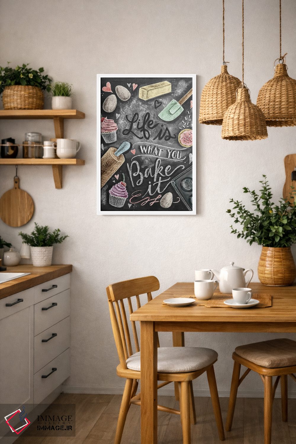 تابلو دکوراتیو زندگی همان است که خودت می پزی اثر لیلی و ول - D3W