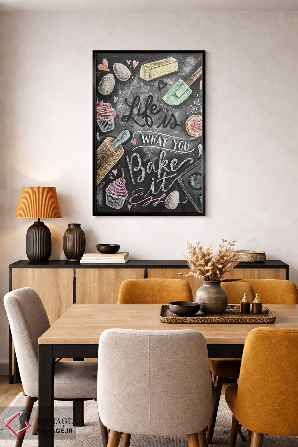 تابلو دکوراتیو زندگی همان است که خودت می پزی اثر لیلی و ول - D6B