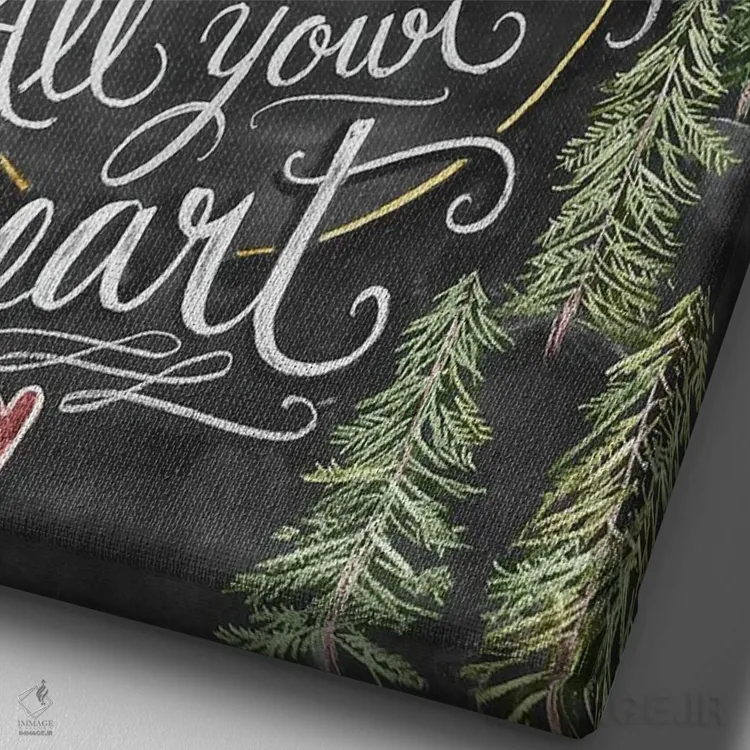 تابلو دکوراتیو هرجا که بروی، کوه ها هستند اثر لیلی و ول - نمای نزدیک بافت بوم