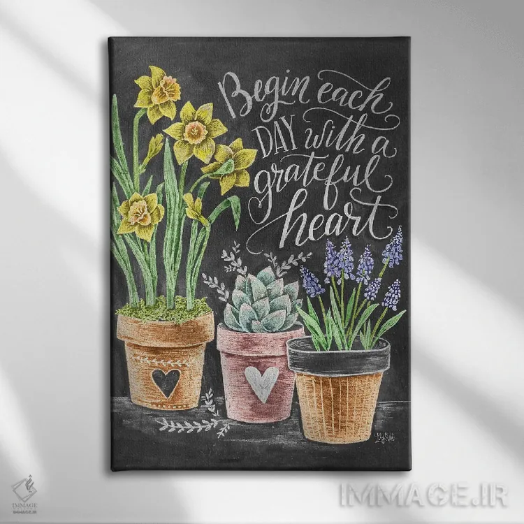 تابلو دکوراتیو قلب قدردان اثر لیلی و ول - نمای روبهرو روی دیوار