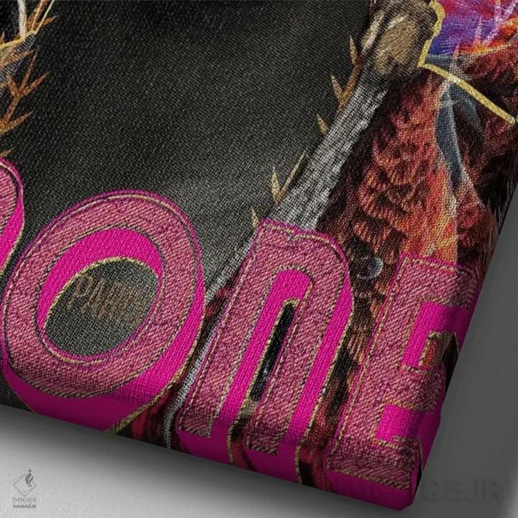 تابلو دکوراتیو نینا سیمون در کنسرت اثر لولیتا لورنزو - نمای نزدیک بافت بوم