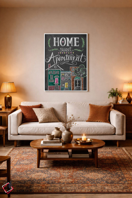 تابلو دکوراتیو آپارتمان دوست داشتنی من اثر لیلی و ول - D3W