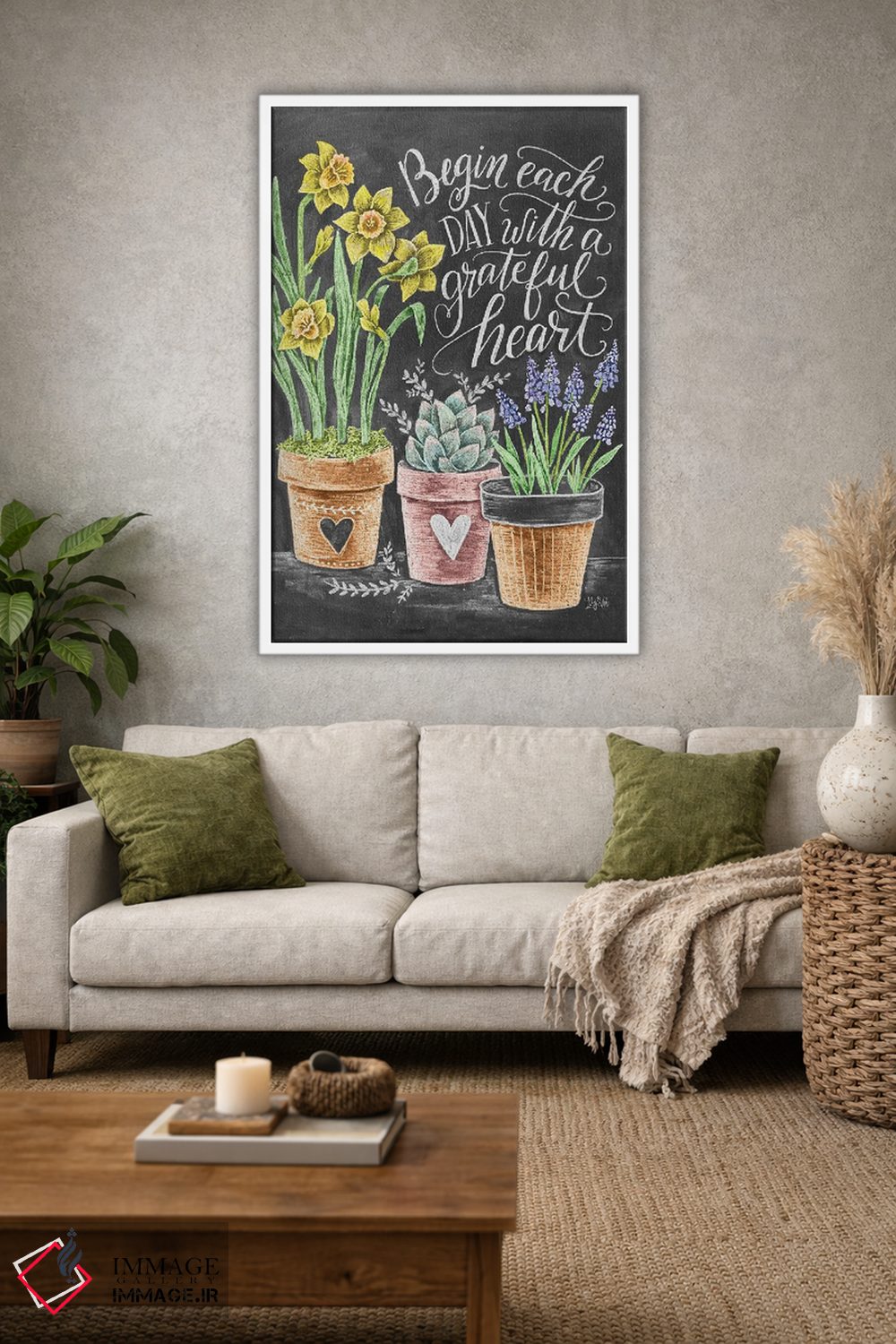 تابلو دکوراتیو قلب قدردان اثر لیلی و ول - D1W