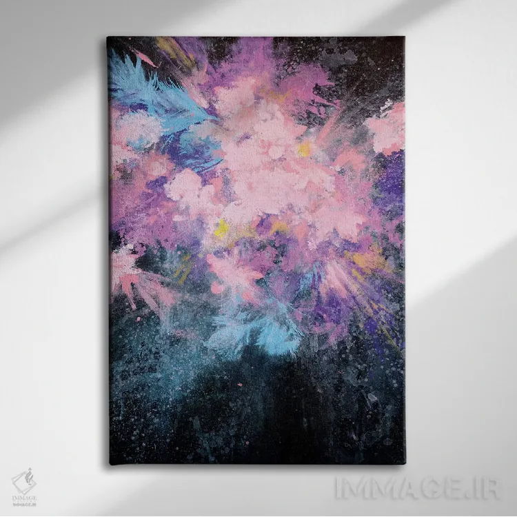 تابلو انتزاعی پرتو پر اثر لورا می دوریس - نمای روبهرو روی دیوار