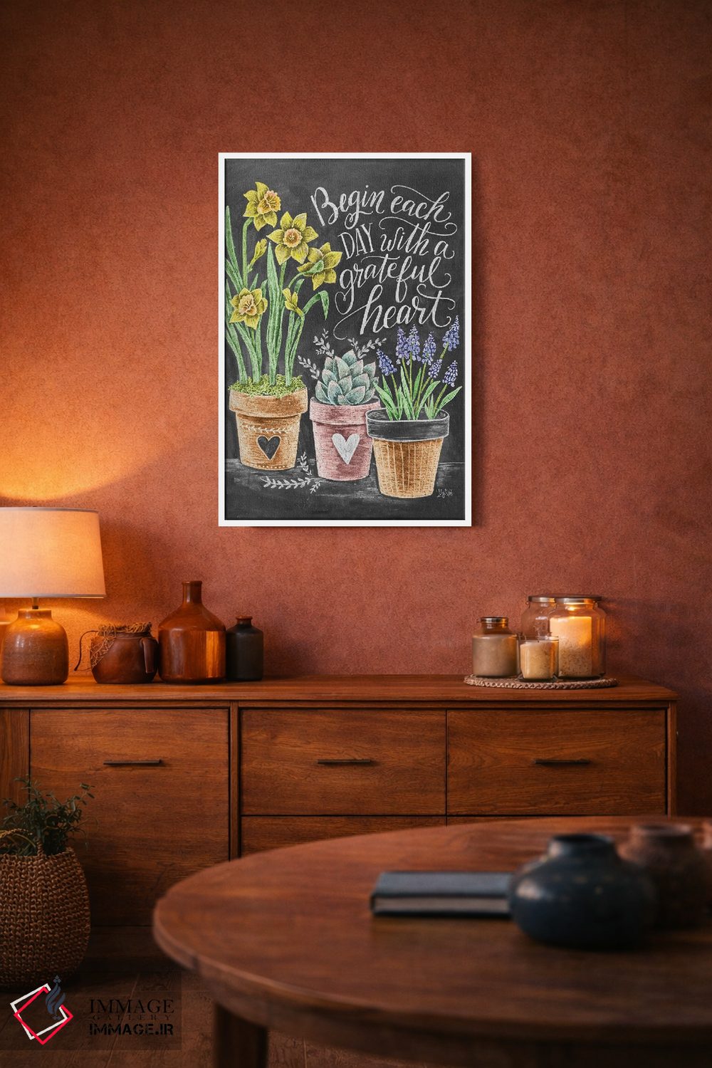 تابلو دکوراتیو قلب قدردان اثر لیلی و ول - D4W