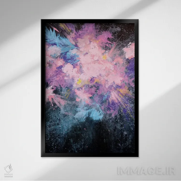 تابلو انتزاعی پرتو پر اثر لورا می دوریس - نمای قابدار مشکی