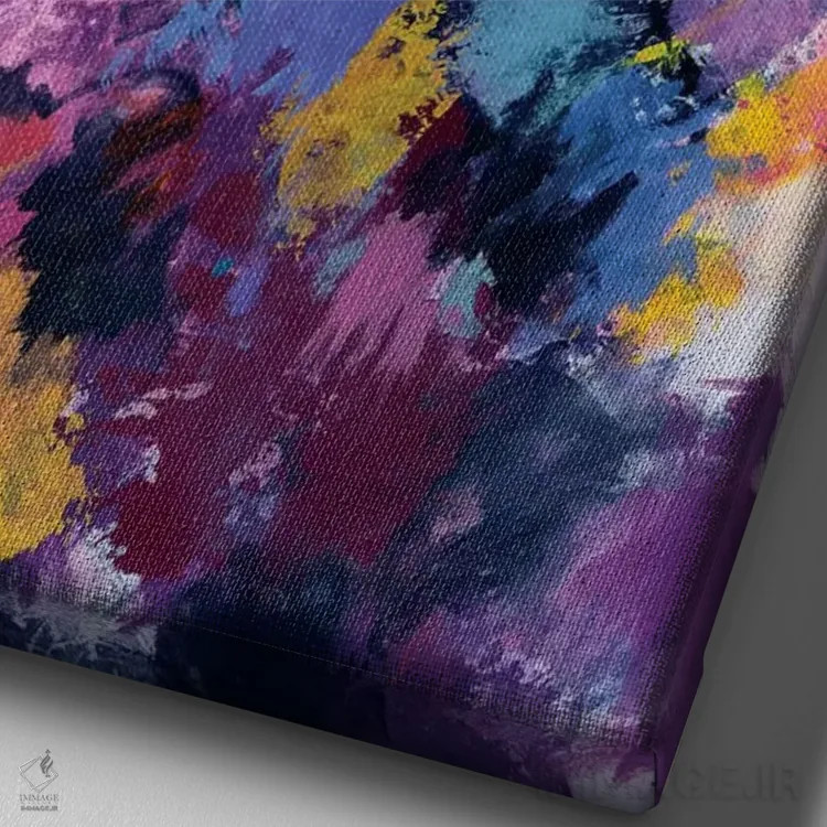 تابلو انتزاعی شکوفایی ناگهانی گل اثر لورا می دوریس - نمای نزدیک بافت بوم