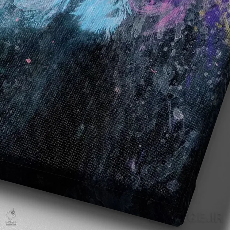 تابلو انتزاعی پرتو پر اثر لورا می دوریس - نمای نزدیک بافت بوم