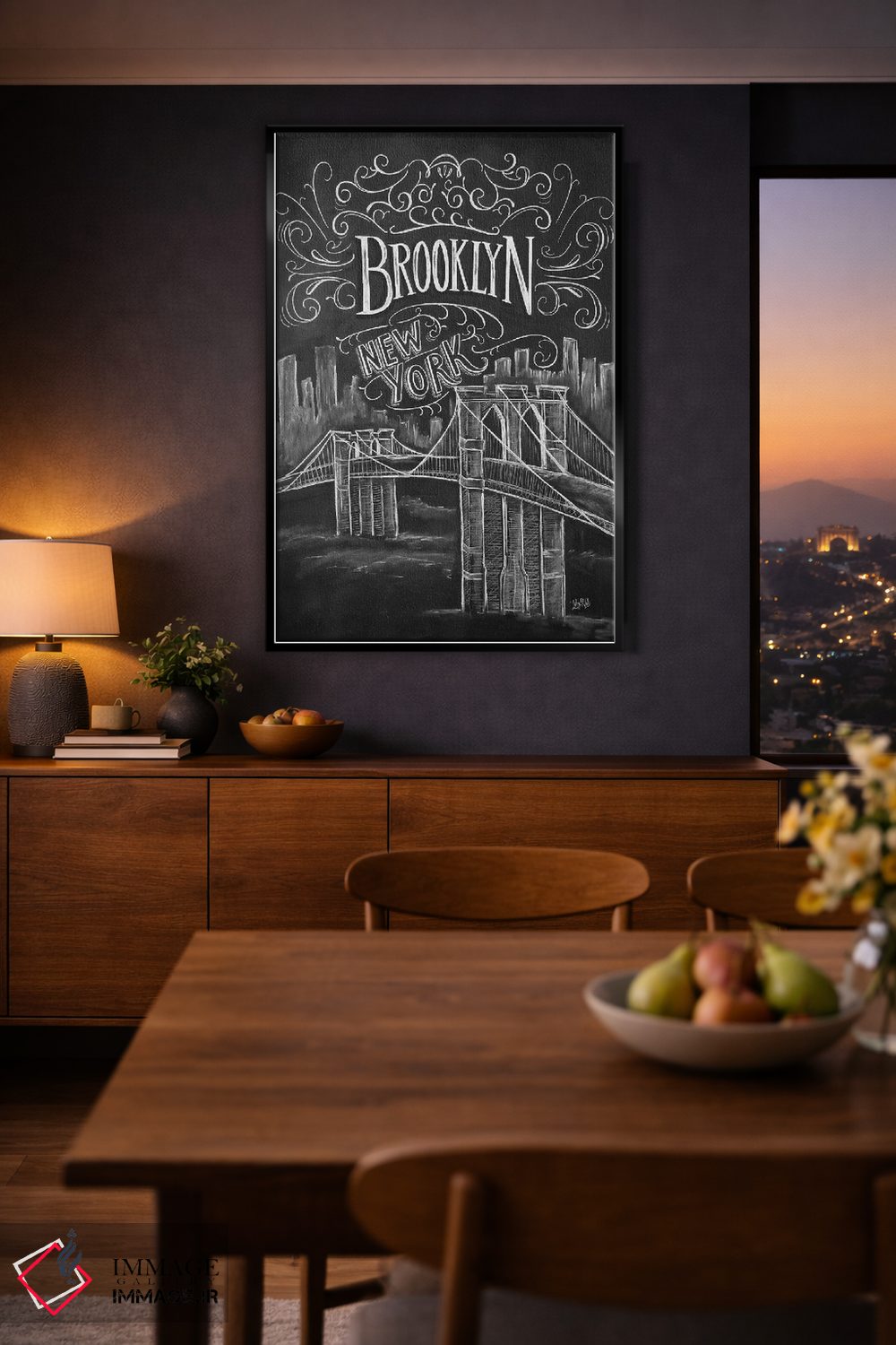 تابلو دکوراتیو پل بروکلین اثر لیلی و ول - D2B
