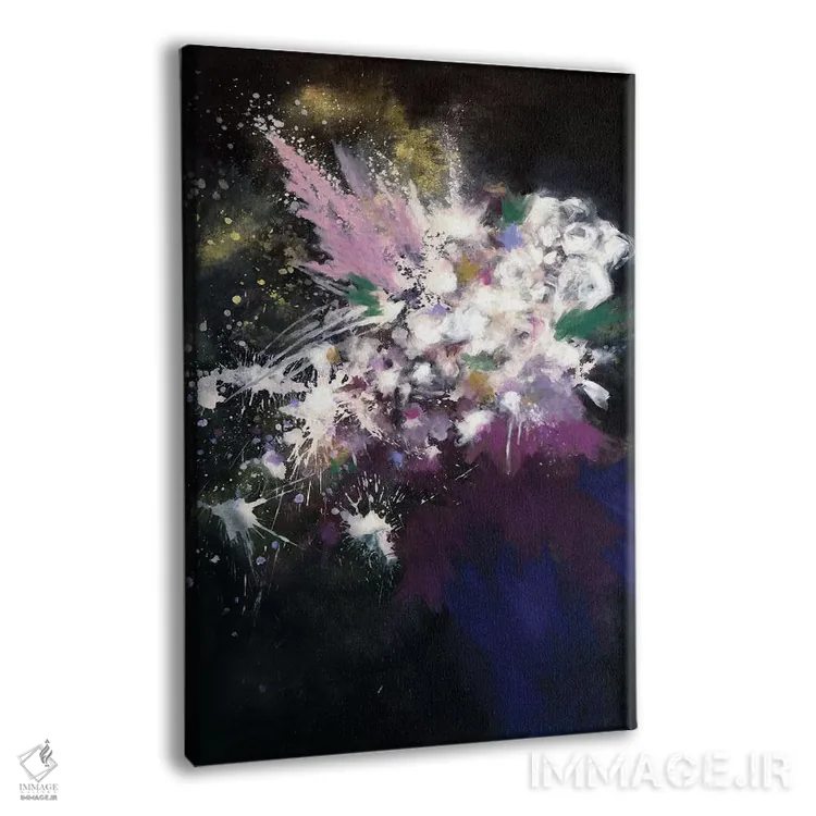 تابلو انتزاعی ستاره های پرتابی اثر لورا می دوریس - نمای پرسپکتیو محصول