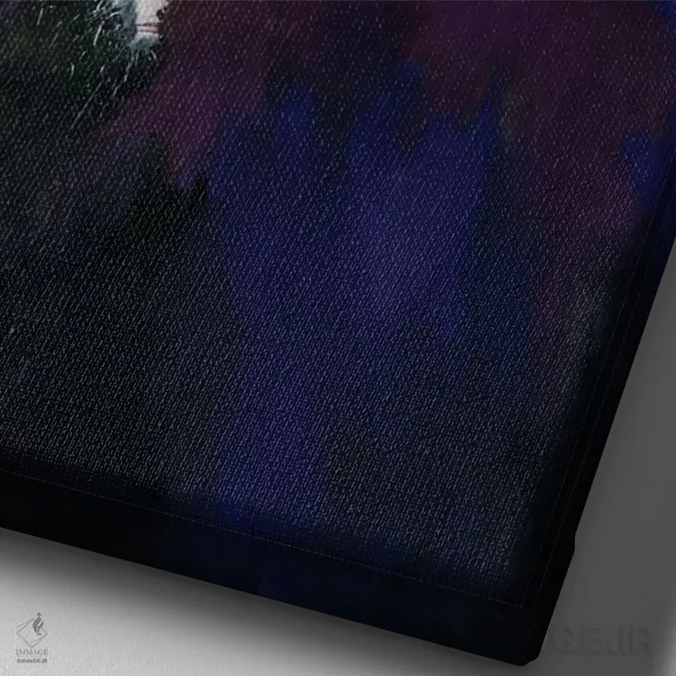 تابلو انتزاعی ستاره های پرتابی اثر لورا می دوریس - نمای نزدیک بافت بوم