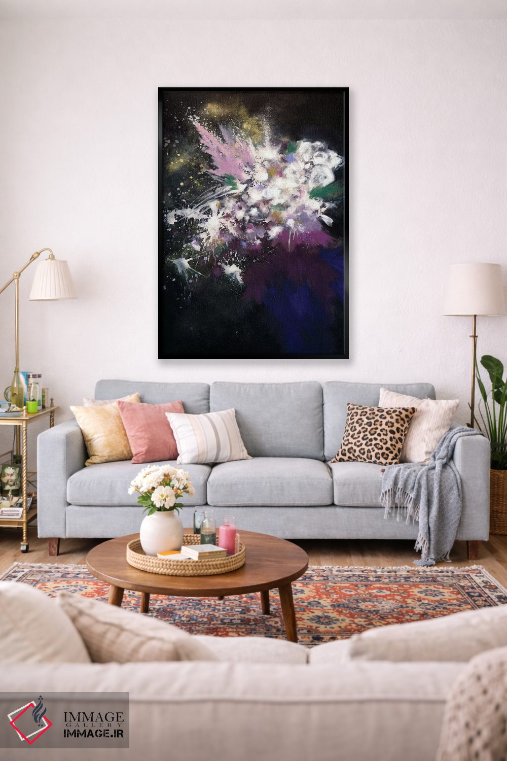 تابلو انتزاعی ستاره های پرتابی اثر لورا می دوریس - D1B