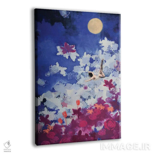 تابلو انتزاعی شناگر شبانه اثر لورا می دوریس - نمای پرسپکتیو محصول