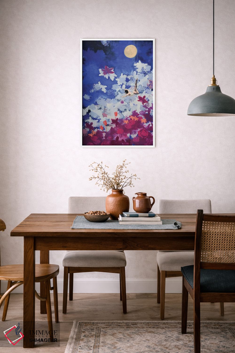 تابلو انتزاعی شناگر شبانه اثر لورا می دوریس - D6W