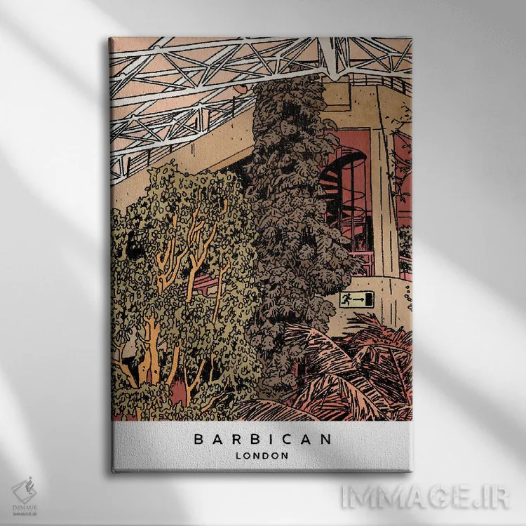 تابلو دکوراتیو London,گلخانه باربیکن، لندن اثر لوسی میشل - نمای روبهرو روی دیوار