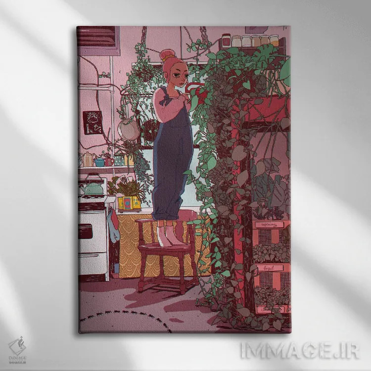 تابلو دکوراتیو مراقبت از خود اثر لوسی میشل - نمای روبهرو روی دیوار