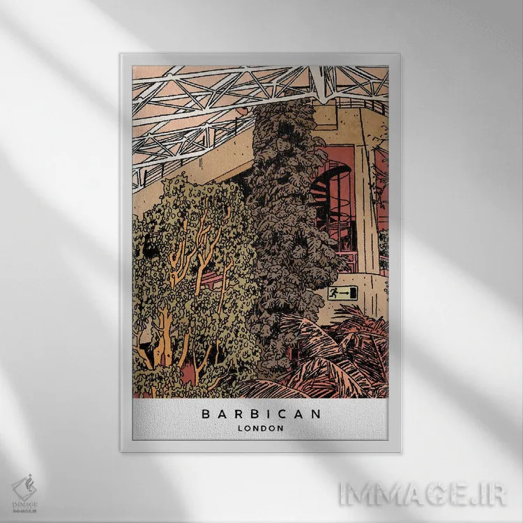 تابلو دکوراتیو London,گلخانه باربیکن، لندن اثر لوسی میشل - نمای قابدار سفید