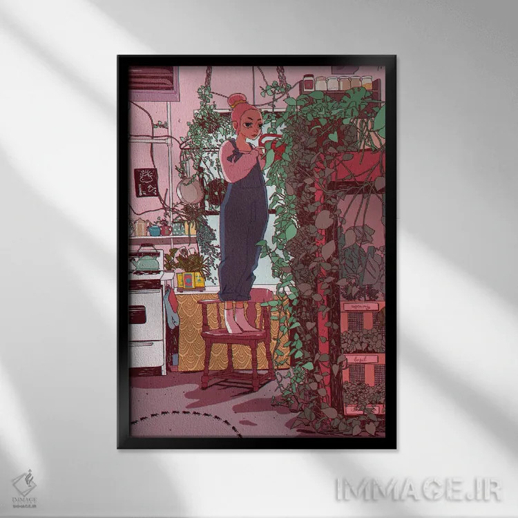 تابلو دکوراتیو مراقبت از خود اثر لوسی میشل - نمای قابدار مشکی