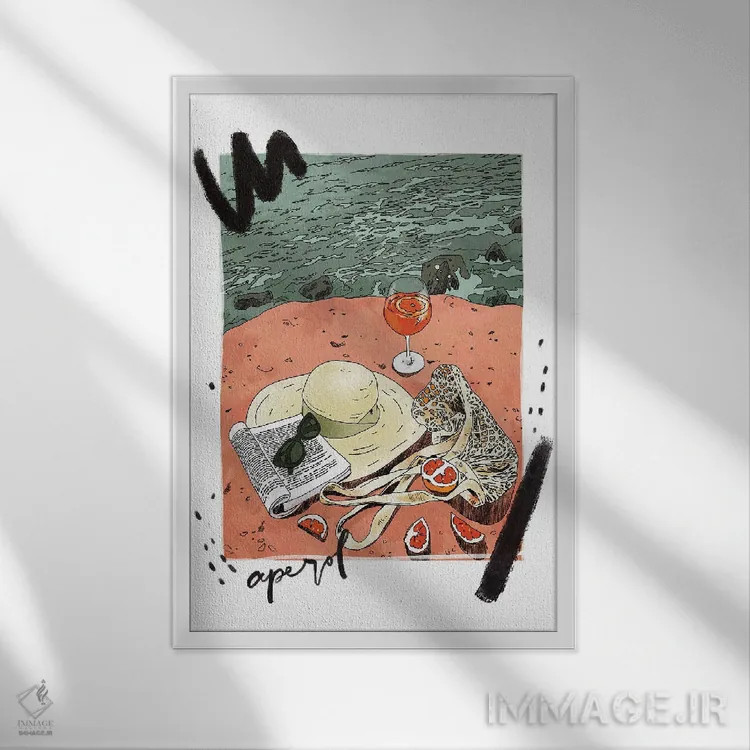 تابلو دکوراتیو آپرول اسپرایتز اثر لوسی میشل - نمای قابدار سفید